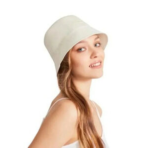 Steve Madden Women's Satin-Lined Bucket Hat, White, One Size